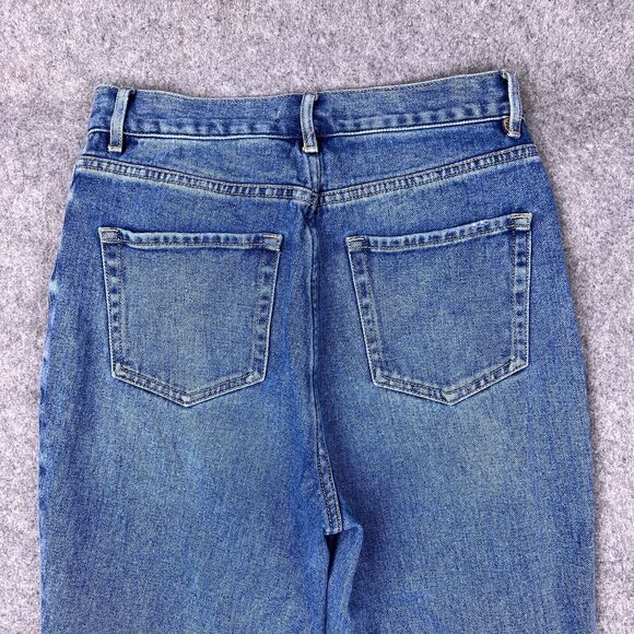 PacSun Jeans Womens 27 Blue High Rise Straight Distressed Raw Hem Button Fly - Picture 9 of 14